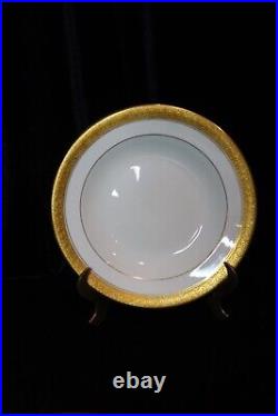 Mayer Restaurant Wear China Gold Wide Filigree Band 2 Inner Band 10 Rim Soup Bow