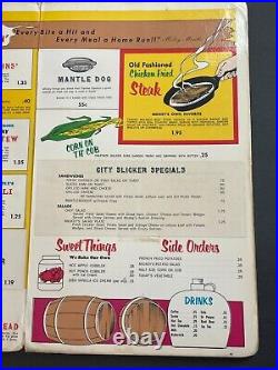 Mickey Mantle 1968 COUNTRY COOKIN' Restaurant Menu Vintage Original Rare