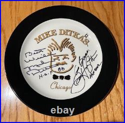 Mike Ditka & Dan Hampton Autos Ditka's Restaurant Plate One of a Kind JSA