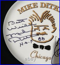 Mike Ditka & Dan Hampton Autos Ditka's Restaurant Plate One of a Kind JSA