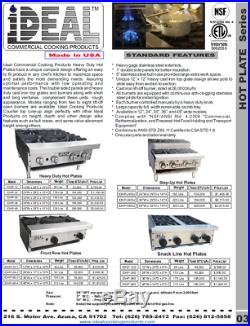 NEW 12 Commercial Hot Plate Counter by Ideal. Made in USA. NSF & ETL approved