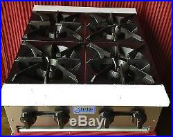 NEW 24 4 Burner Hot Plate Range Gas Stratus SHP-24-4 #1121 Commercial Stove NSF