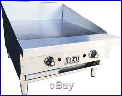 NEW 24 Commercial Flat Griddle Plate by Ideal. Made in USA. NSF & ETL approved