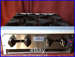 NEW 24 Hot Plate 4 Open Gas Burner Range Commercial Stratus #1121 Stove Cook