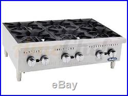 NEW 36 Hot Plate Cook Top Range Atosa ATHP-36-6, Gas, Commercial Restaurant NSF