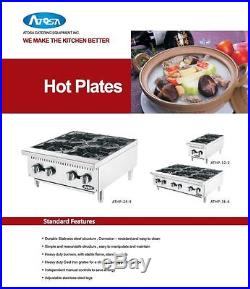 NEW 36 Hot Plate Cook Top Range Atosa ATHP-36-6, Gas, Commercial Restaurant NSF