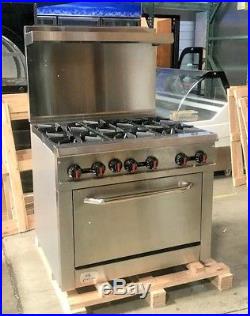 NEW 36 Oven Range 6 Burner Hot Plate Stove Commercial Kitchen Restaurant (NSF)