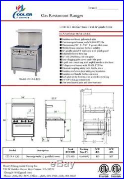 NEW 36 Oven Range Combo Griddle & Hot Plate Stove Top Commercial Kitchen (NSF)