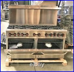 NEW 60 Double Oven Range 10 Burner Hot Plate Stove Top Commercial Kitchen (NSF)