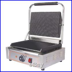 NEW Heavy Duty Electric Ribbed & Flat Plates Panini Sandwich Toaster Machine