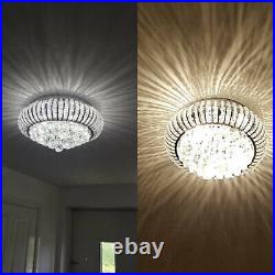 NEW Modern Crystal Ceiling Light Flush Mount Chandelier WITH Controller Remote