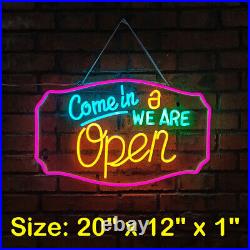 Neon Light LED Lamp Plates Come in, We are Open for Bar Shop Hotel Restaurant