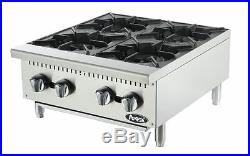 New 24 4 Burner Heavy Duty Commercial Counter Top Gas Hot Plate Nat / Lp Gas