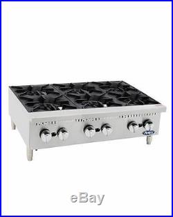 New 36 Hd 6 Burner Heavy Duty Commercial Countertop Gas Hot Plate Nat/lp Gas