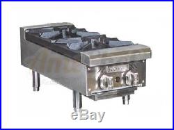 New Commercial 12 Hot Plate, 2 Burners, Natural or Propane Gas, ROYAL RHP-12-2
