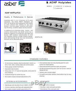 New Commercial Gas 24 Hot Plate, 4 Burners, ASBER AEHP-4-24
