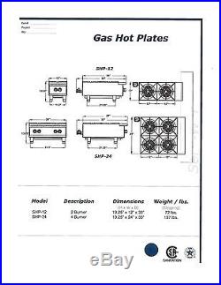 New Commercial Gas 2-Burner Hot Plate