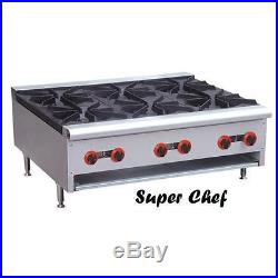 New Gas Counter Top Hot Plate 6 Burner LP and Natural Gas