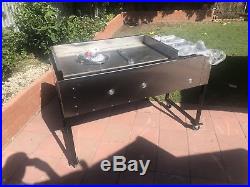 New. SS Taco Cart. 52 Flat Top 3/8 thick Griddle Plate + Steam. Made in USA