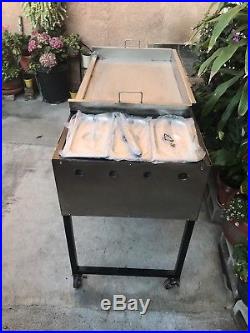 New. SS Taco Cart. 52 Flat Top 3/8 thick SS Griddle Plate + Steam. Made in USA