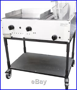 New. Taco Cart. 36 Flat Top 3/8 thick Griddle plate with Steam. Made in USA