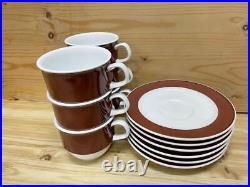 Noritake/Brown Line/Stack/Cup Saucer Cups Bowl Coffee Cup Restaurant/Retro /In O
