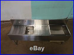 PERLICK COMMERCIAL H. D. BAR STATION withCOLD PLATE ICE BIN, WASH SINK, DRAIN BOARD