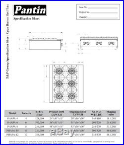 Pantin 24 Commercial 4 Burner Countertop Gas Range Hot Plate NSF 120,000 BTU