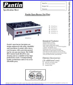 Pantin 36 Commercial 6 Burner Countertop Gas Range Hot Plate NSF 180,000 BTU