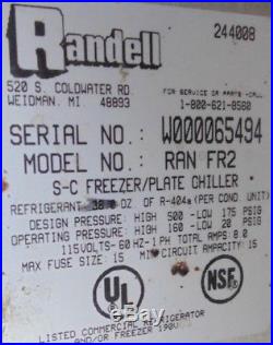 Randell RAN FRA-2 Freezer Ice-cream Plate Chiller Mug chille
