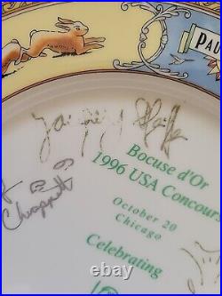 Rare! Paul Bocuse French Cooking Signed By 5 Chefs Restaurant Plate Chicago