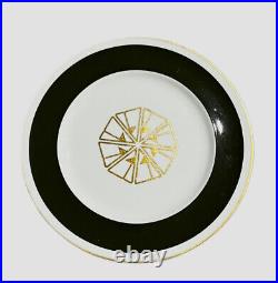 Rare Set of 8 MCM Jackson China Restaurant Ware Pinwheel Dinner Plates 1968