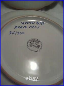 Rare Vietri Sul Mare Italy Restaurant Plates 2003 Lot Of 4. Only 100 Made #