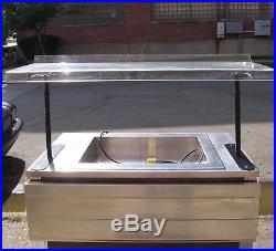 Refrigerated Serving Bar Cold Table Ice Salad Shrimp etc with tray plate Casters