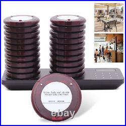 Restaurant Pager System Food Service Beeper Round withPower Adapter & 20 Pagers