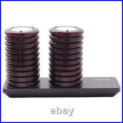 Restaurant Pager System Food Service Beeper Round withPower Adapter & 20 Pagers