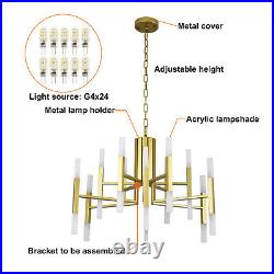 Restaurant Simple and Modern LED Chandelier 24 Lights Plating Process Golden 5W