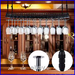 Retro Glass Goblet Hanging Shelf Restaurant Rack Ceiling-Mounted Bar Wine Rack