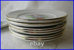 Royal Copenhagen 7 plates hotel or restaurant ware china 1950s hand painted