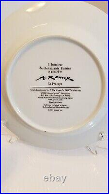 Set/4 Renoux 8 Plates, Restaurants of Paris L'Art pour le Table Collection