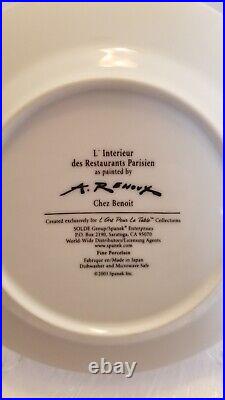 Set/4 Renoux 8 Plates, Restaurants of Paris L'Art pour le Table Collection