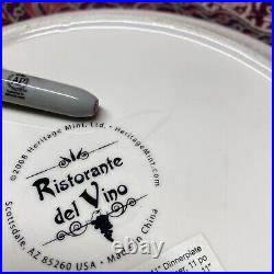 Set Lot Heritage Mint 2008 Ristorante Del Vino Waiter Dinner 11 Salad Plate 8