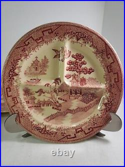 Set Of 5 Sterling China Red Willow Restaurant Ware Grill Plates 10.25 Read