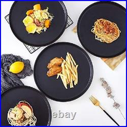 Set of 4 Elegant Matte 8 Round Ceramic Restaurant Serving Dinner Plates