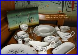 Shenango Restaurant Ware 2 Pc Well Of The Sea Scarce 2 3/8 Bullion Cups 1957
