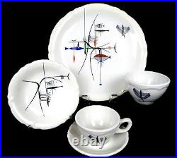 Shenango Restaurant Ware 5Pc Well Of The Sea Scarce 10.75 Place Setting 1957