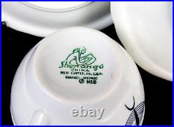 Shenango Restaurant Ware Well Of The Sea Scarce 2 3/8 Cup And Saucer Trios 1957