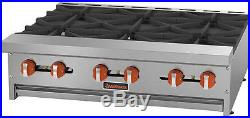 Sierra SRHP-6-36 36 Stainless Steel 6-Burner 180k BTU Commercial Gas Hot Plate