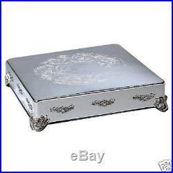 Silver Plate Embossed Cake Stand Plateau 18 Square