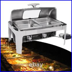 Stainless Steel Roll Top Chafing Dish Set 9.5QT Large Capacity Restaurants Use